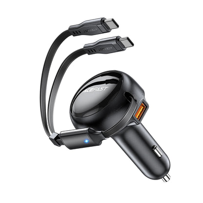 Bilader med USB-C-kabel Acefast B13, 53W, 3A, 1 x USB-A, Svart