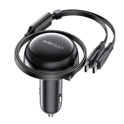Bilader med USB-C-kabel Acefast B13, 53W, 3A, 1 x USB-A, Svart
