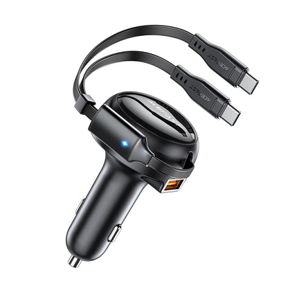 Bilader med USB-C-kabel Acefast B13, 53W, 3A, 1 x USB-A, Svart