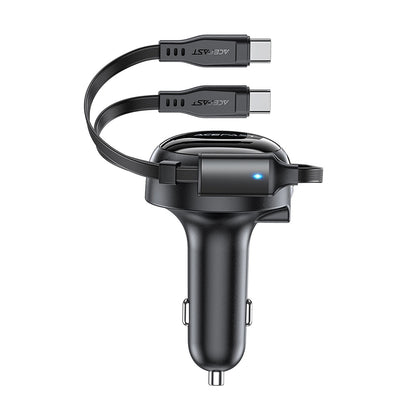 Bilader med USB-C-kabel Acefast B13, 53W, 3A, 1 x USB-A, Svart