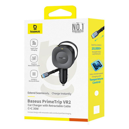 Bilader med USB-C-kabel Baseus PrimeTrip VR2, 30W, 3A, 1 x USB-C, Svart C0206400