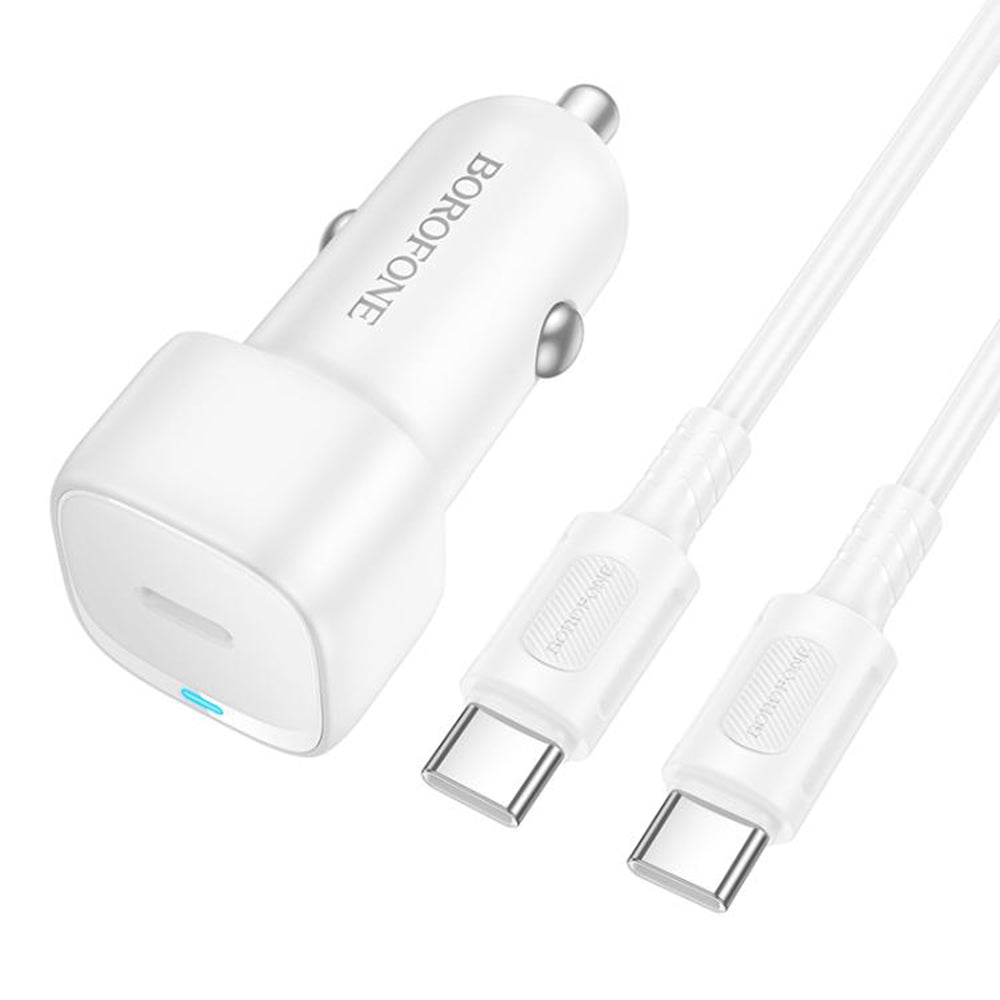 Bilader med USB-C-kabel Borofone BZ34A Cloud, 20W, 3A, 1 x USB-C, Hvit