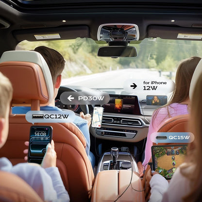 Bilader med USB-C / Lightning-kabel Lisen, 69W, 3A, 1 x USB-A - 1 x USB-C, Svart YL0224040031