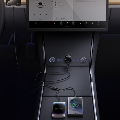 Bilader med USB-C / Lightning-kabel Yesido Y61, 53W, 3A, 1 x USB-A, Svart