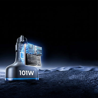 Bilader med USB-C-kabel Lisen, 101W, 3.25A, 1 x USB-A - 3 x USB-C, Svart YL0223120021