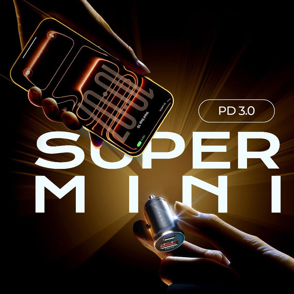 Bilader med USB-C-kabel Lisen, 51W, 3A, 1 x USB-A - 1 x USB-C, Marineblå YL0223080047