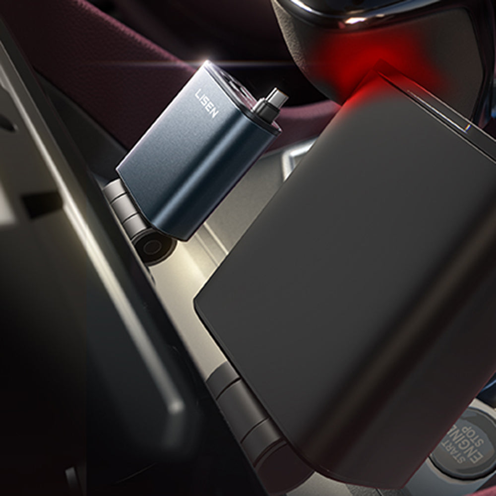 Bilader med USB-C-kabel Lisen, 57W, 3A, 1 x USB-A - 1 x USB-C, Svart YL0325010016