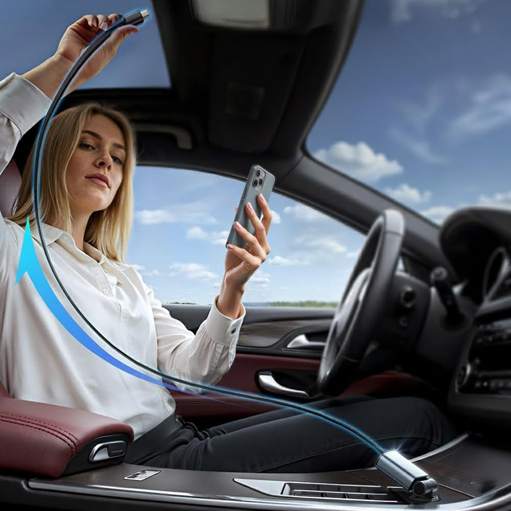 Bilader med USB-C-kabel Lisen, 57W, 3A, 1 x USB-A - 1 x USB-C, Svart YL0325010016