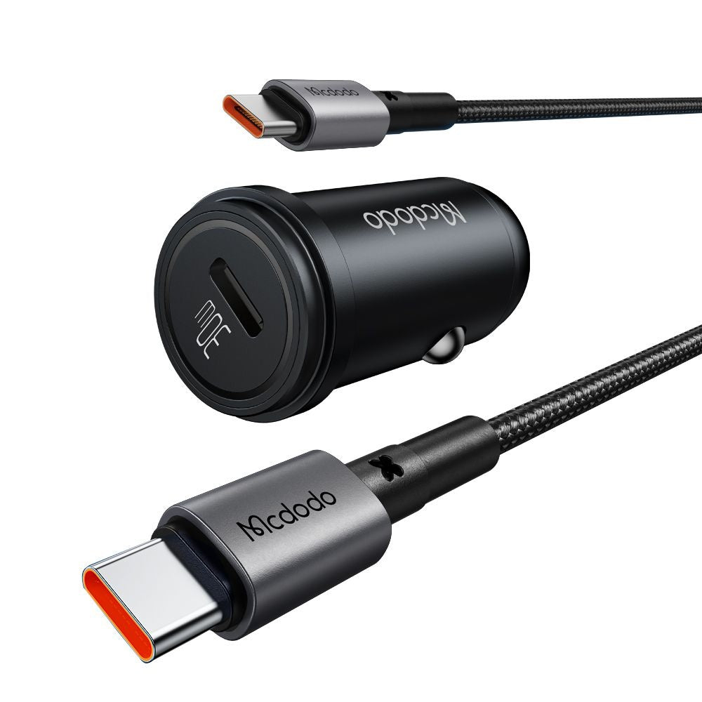 Bilader McDodo CC-7493 Obsidian med USB-C-kabel, 30W, 3A, 1 x USB-C, Svart
