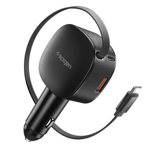 Bilader med USB-C-kabel Spigen EV603BT Essential, 60W, 3A, 1 x USB-A - 1 x USB-C, Svart