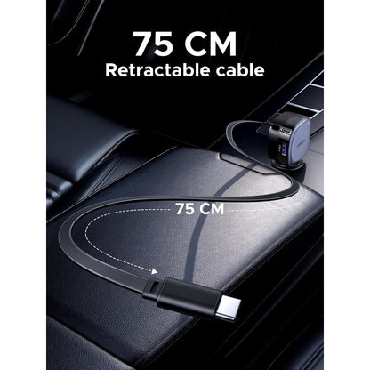 Bilader med USB-C-kabel UGREEN EC601, 75W, 3A, 1 x USB-A - 1 x USB-C, Grå