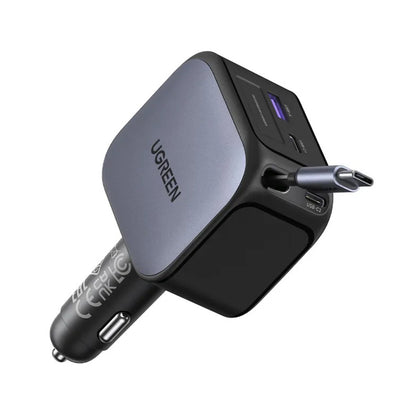 Bilader med USB-C-kabel UGREEN EC604 (55910B) Nexode, 145W, 1 x USB-A - 2 x USB-C, Svart