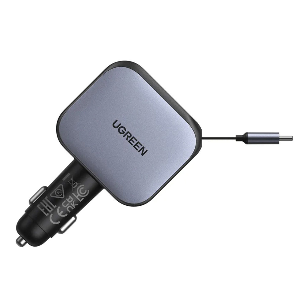 Bilader med USB-C-kabel UGREEN EC604 (55910B) Nexode, 145W, 1 x USB-A - 2 x USB-C, Svart