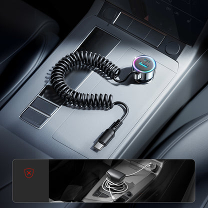 Bilader med USB-C kabel Joyroom JR-CL07, 90W, 3A, 1 x USB-A - 1 x USB-C, Svart