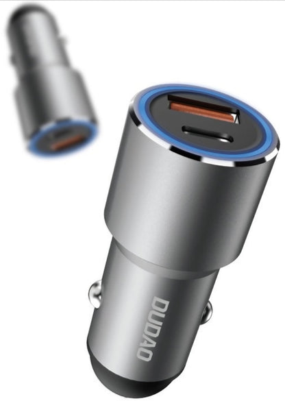 Dudao R4PQ NM Billader, 22,5W, 3A, 1 x USB-A - 1 x USB-C, Grå