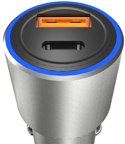 Dudao R4PQ NM Billader, 22,5W, 3A, 1 x USB-A - 1 x USB-C, Grå