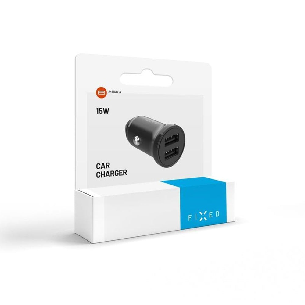 Bilader Fixed, 15.5W, 3A, 2 x USB-A, Svart