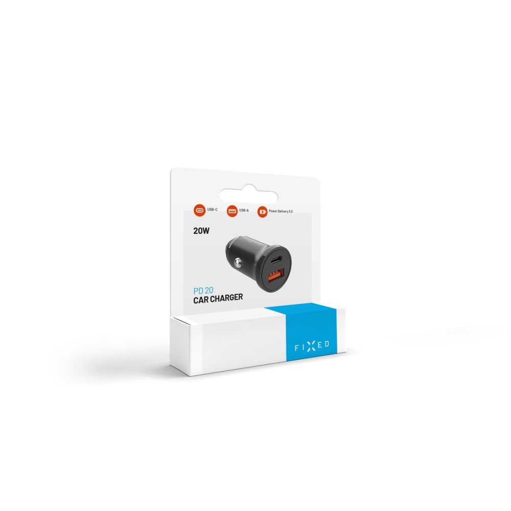Bilader Fixed, 20W, 3A, 1 x USB-A - 1 x USB-C, Svart