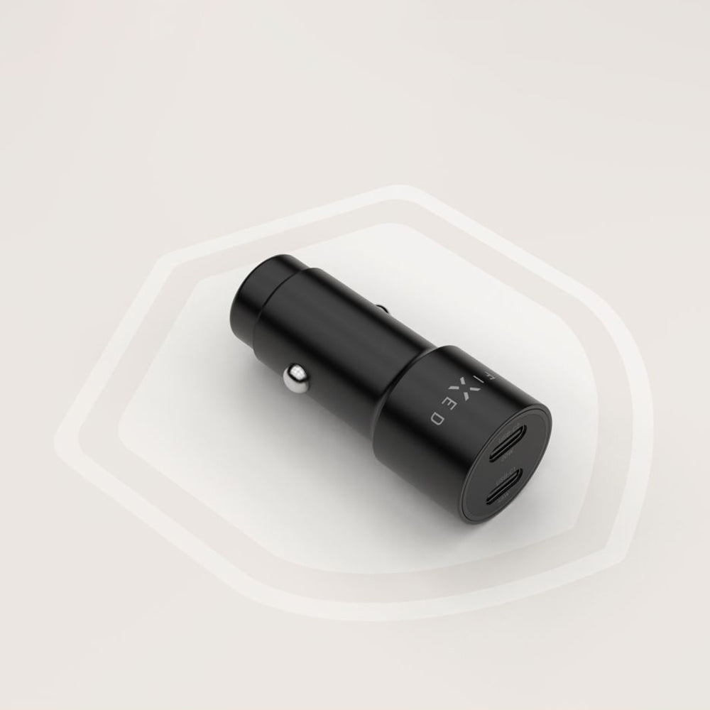 Bilader Fixed, 65W, 3A, 2 x USB-C, Svart