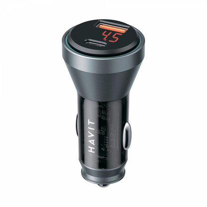 Bilader HAVIT CC2017, 45W, 3A, 1 x USB-A - 1 x USB-C, Svart Blå