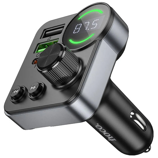 FM Bluetooth-modulator HOCO E86, 2 x USB-A - 1 x USB-C - 1 x microSD
