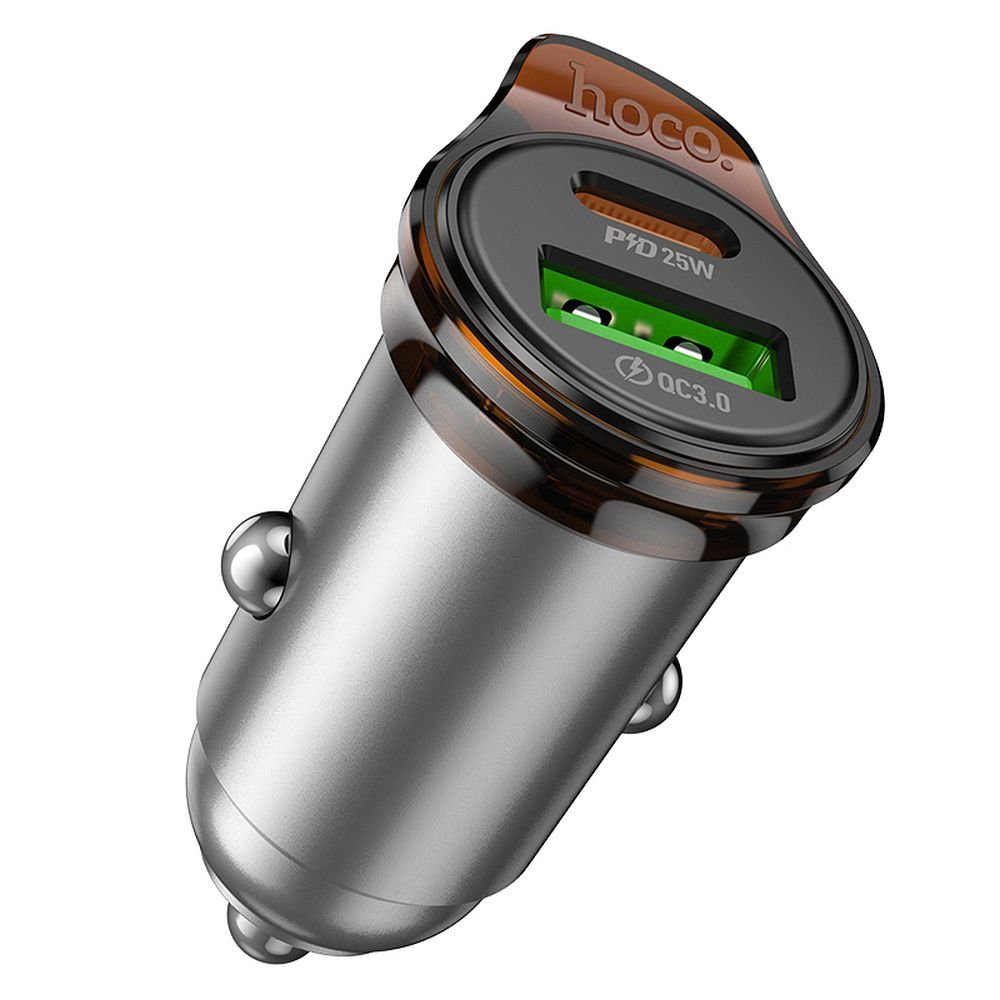 Bilader HOCO NZ16A, 43W, 3A, 1 x USB-A - 1 x USB-C, Grå