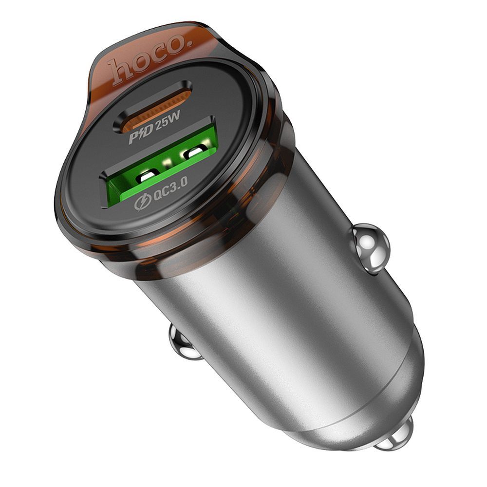 Bilader HOCO NZ16A, 43W, 3A, 1 x USB-A - 1 x USB-C, Grå