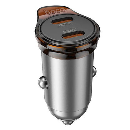 Bilader HOCO NZ16B, 45W, 3A, 2 x USB-C, Grå