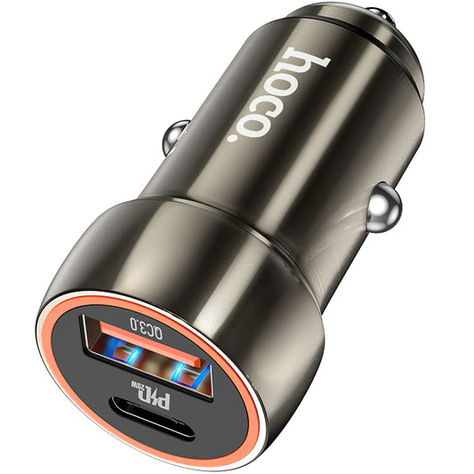 Billader HOCO Z46A, 20W, 3A, 1 x USB-A - 1 x USB-C, grå 