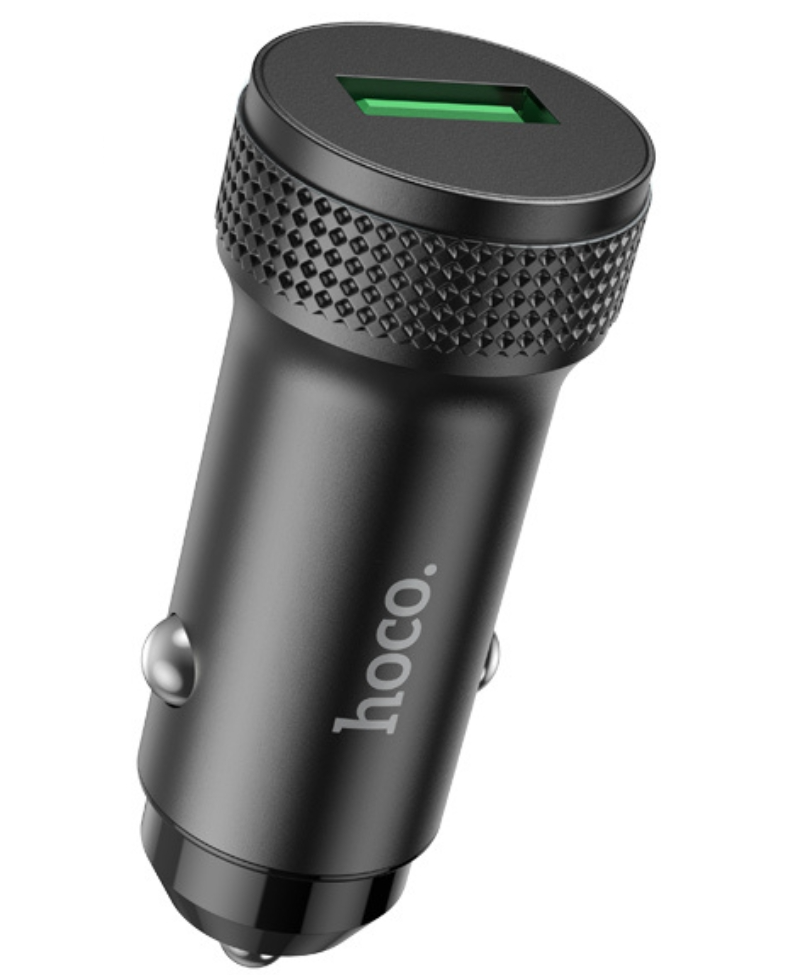 Biloplader HOCO Z49A, 18W, 3A, 1 x USB-A, Svart