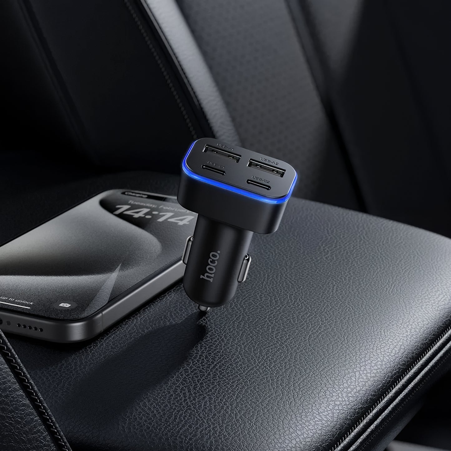 Bilader HOCO Z63, 42W, 3A, 2 x USB-A - 2 x USB-C, Svart