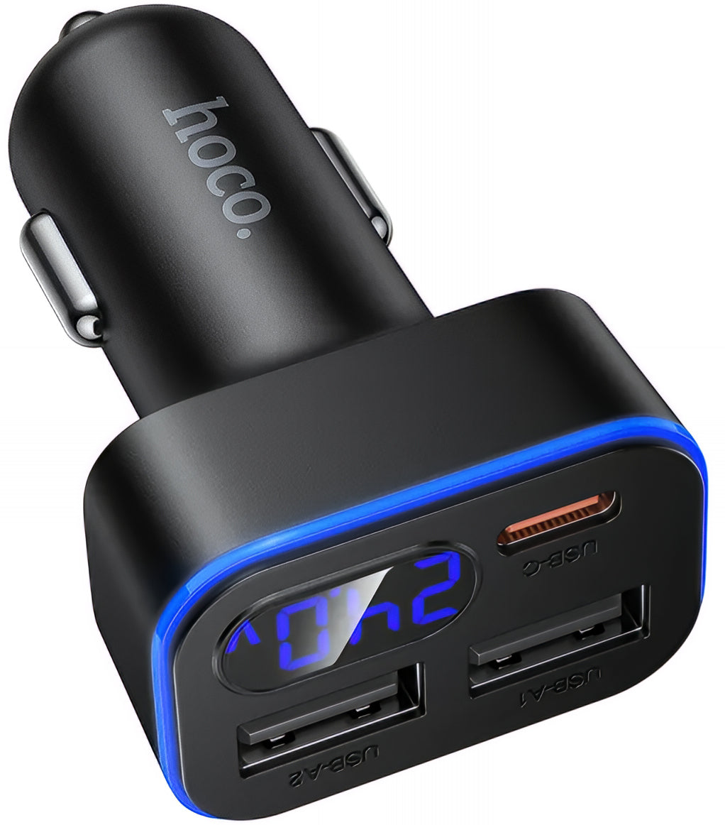 Bilader HOCO Z63A Display, 42W, 3A, 1 x USB-C - 2 x USB-A, Svart