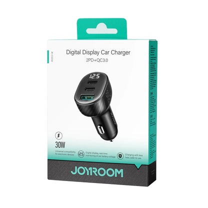 Bilader Joyroom JR-CCD04, 30W, 3A, 1 x USB-A - 2 x USB-C, Svart