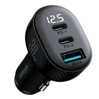 Bilader Joyroom JR-CCD04, 30W, 3A, 1 x USB-A - 2 x USB-C, Svart