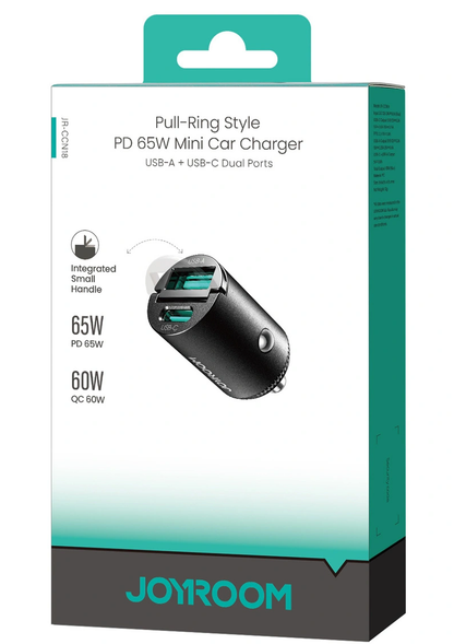 Joyroom JR-CCN18 billader, 65W, 1 x USB-A - 1 x USB-C, svart