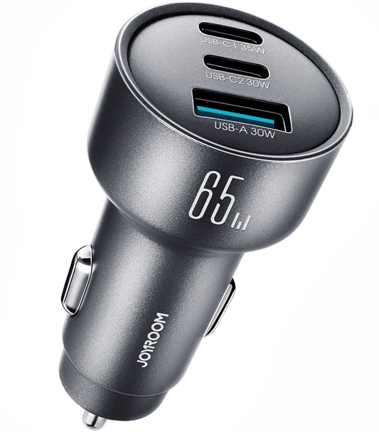 Joyroom JR-CCN19 billader, 65W, 1 x USB-A - 2 x USB-C, grå
