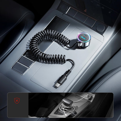 Bilader med USB-C-ledning Joyroom JR-CL07, 72W, 3A, 1 x USB-A - 1 x USB-C, Svart