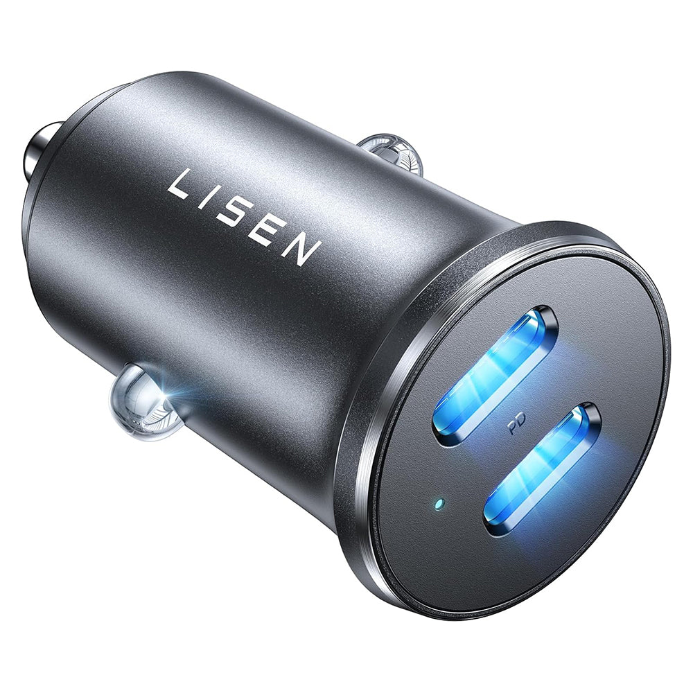 Lisen Billader, 45W, 3A, 2 x USB-C, Svart YL0223080007