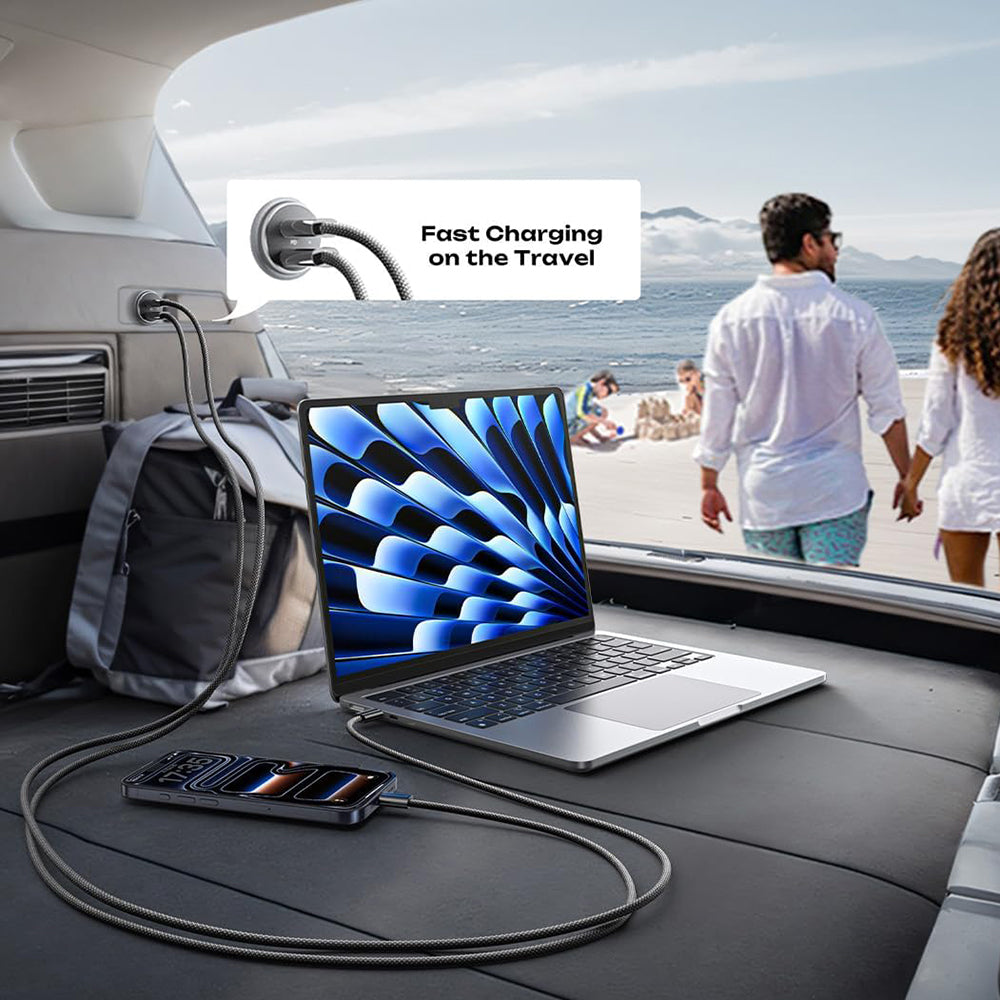 Lisen Billader, 45W, 3A, 2 x USB-C, Svart YL0223080007