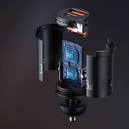 Bilader McDodo CC-2320 Cool, 33W, 3A, 1 x USB-A - 1 x USB-C, Svart