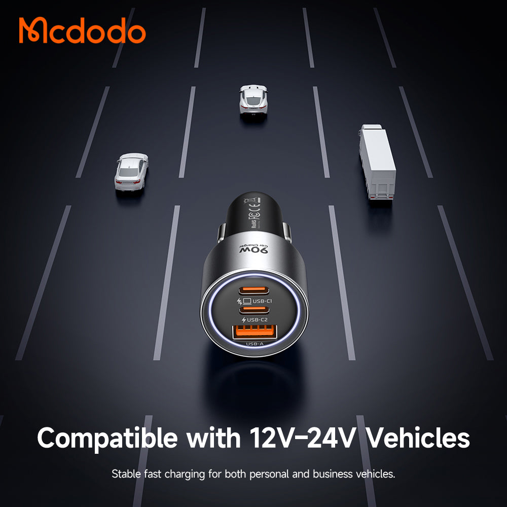 McDodo CC-3110 Gana billader, 90W, 3A, 1 x USB-A - 2 x USB-C, svart