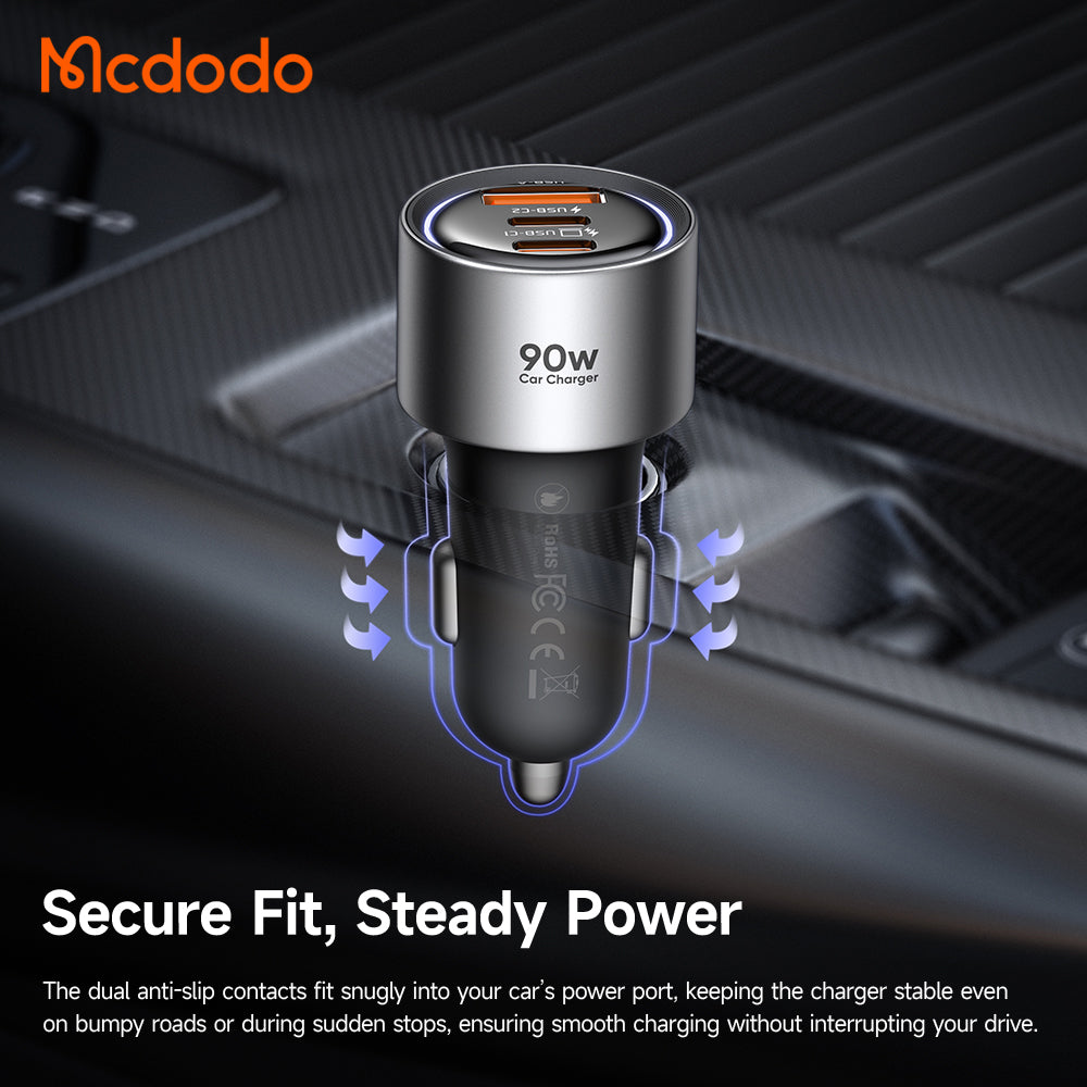 McDodo CC-3110 Gana billader, 90W, 3A, 1 x USB-A - 2 x USB-C, svart