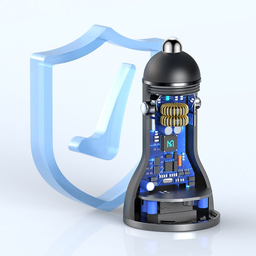 Bilader McDodo CC-5670 Display, 95W, 5A, 1 x USB-A - 1 x USB-C, Svart