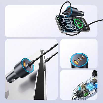 Orico HyperDrive billader, 165W, 5A, 1 x USB-A - 2 x USB-C, svart
