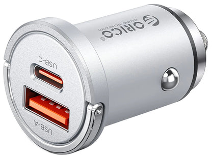 Orico MiniRing Pro billader, 45W, 3A, 1 x USB-A - 1 x USB-C, Sølv