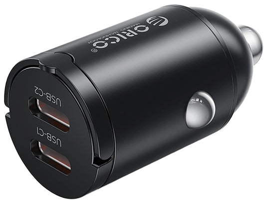 Orico MiniRing Billader, 30W, 3A, 2 x USB-C, Svart