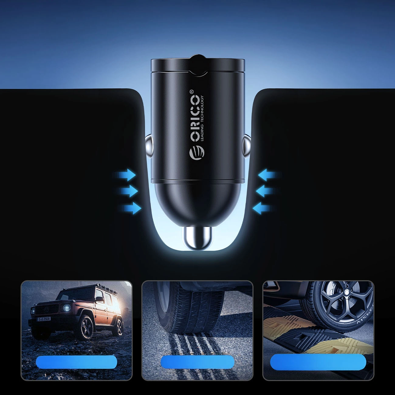 Orico MiniRing Billader, 30W, 3A, 2 x USB-C, Svart