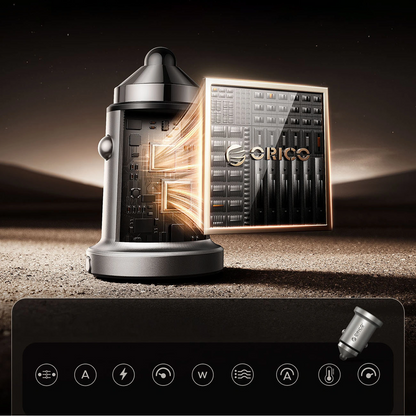 Orico MiniRing Pro billader, 45W, 3A, 1 x USB-A - 1 x USB-C, Sølv
