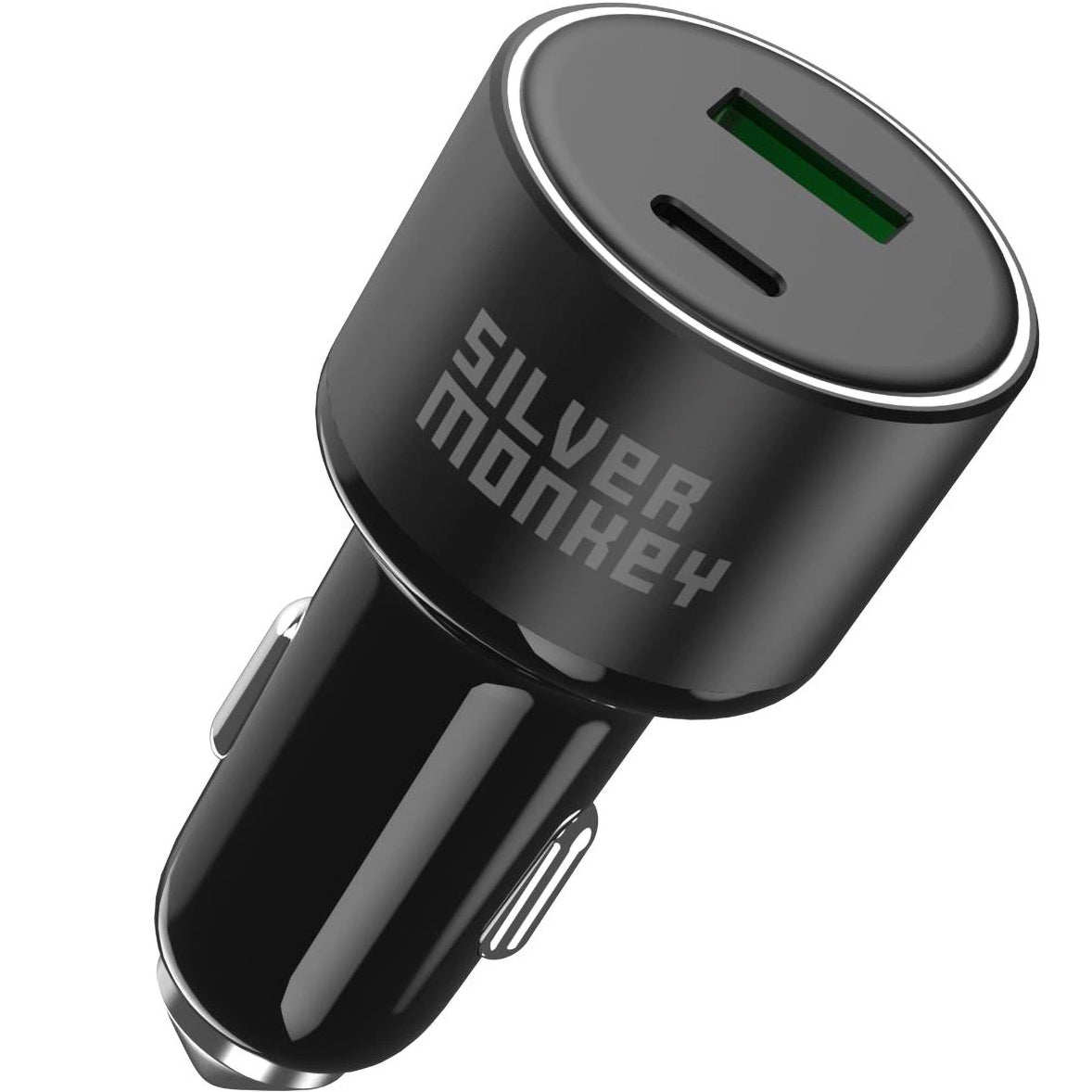 Billader Silver Monkey SMA014, 100W, 3A, 1 x USB-A - 1 x USB-C, svart 
