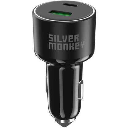 Billader Silver Monkey SMA014, 100W, 3A, 1 x USB-A - 1 x USB-C, svart 